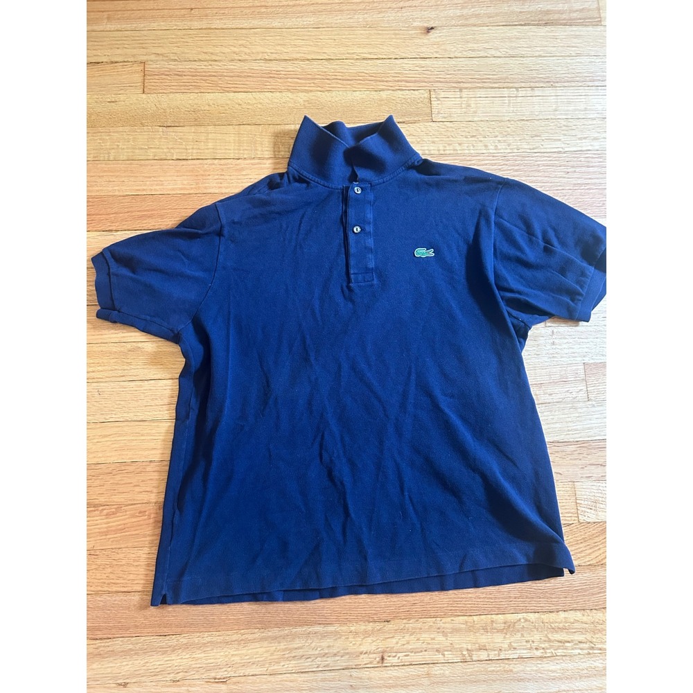 Lacoste Mens Navy Blue Cotton Pique Short Sleeve Polo Shirt Size 6 5191L